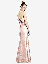 Rear View Thumbnail - Bow And Blossom Print Open-Back Bow Tie Floral Satin Trumpet Gown