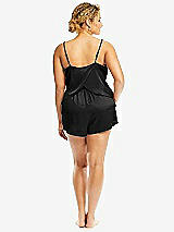 Alt View 2 Thumbnail - Black Whisper Satin Lounge Shorts with Pockets