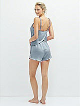 Rear View Thumbnail - Mist Whisper Satin Lounge Shorts with Pockets