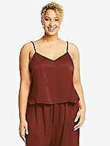 Alt View 1 Thumbnail - Auburn Moon Split Back Whisper Satin Cami Top