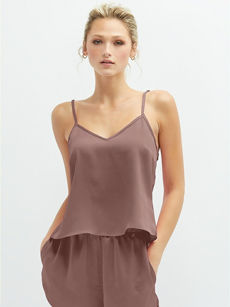 Front View - Sienna Split Back Whisper Satin Cami Top