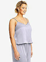 Side View Thumbnail - Silver Dove Split Back Whisper Satin Cami Top