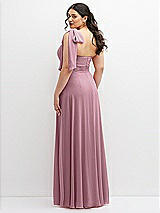 Alt View 3 Thumbnail - Dusty Pink Chiffon Convertible Maxi Dress with Multi-Way Tie Straps