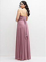 Alt View 6 Thumbnail - Dusty Pink Chiffon Convertible Maxi Dress with Multi-Way Tie Straps