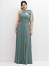 Alt View 1 Thumbnail - Icelandic Chiffon Convertible Maxi Dress with Multi-Way Tie Straps