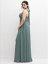 Side View Thumbnail - Icelandic Chiffon Convertible Maxi Dress with Multi-Way Tie Straps