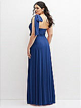 Alt View 3 Thumbnail - Classic Blue Chiffon Convertible Maxi Dress with Multi-Way Tie Straps