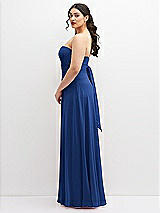 Alt View 5 Thumbnail - Classic Blue Chiffon Convertible Maxi Dress with Multi-Way Tie Straps