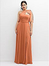 Alt View 1 Thumbnail - Sweet Melon Chiffon Convertible Maxi Dress with Multi-Way Tie Straps