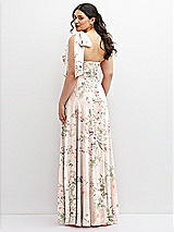 Alt View 3 Thumbnail - Blush Garden Chiffon Convertible Maxi Dress with Multi-Way Tie Straps