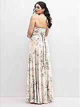 Alt View 6 Thumbnail - Blush Garden Chiffon Convertible Maxi Dress with Multi-Way Tie Straps