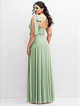 Alt View 3 Thumbnail - Celadon Chiffon Convertible Maxi Dress with Multi-Way Tie Straps