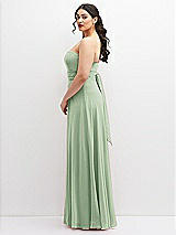 Alt View 5 Thumbnail - Celadon Chiffon Convertible Maxi Dress with Multi-Way Tie Straps