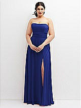 Alt View 4 Thumbnail - Cobalt Blue Chiffon Convertible Maxi Dress with Multi-Way Tie Straps