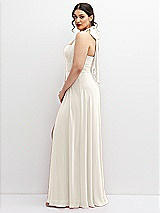 Side View Thumbnail - Ivory Chiffon Convertible Maxi Dress with Multi-Way Tie Straps