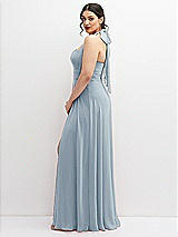 Side View Thumbnail - Mist Chiffon Convertible Maxi Dress with Multi-Way Tie Straps