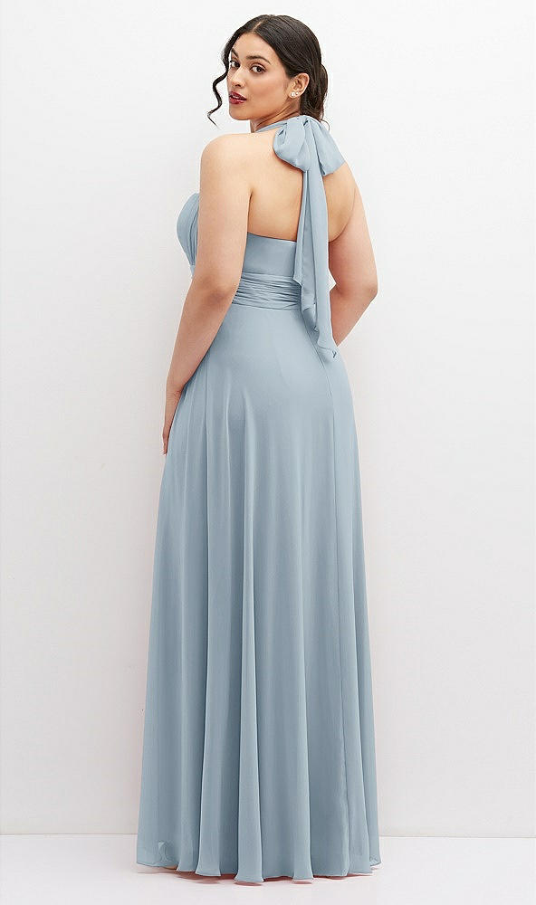 Back View - Mist Chiffon Convertible Maxi Dress with Multi-Way Tie Straps