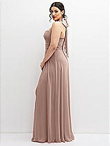 Side View Thumbnail - Neu Nude Chiffon Convertible Maxi Dress with Multi-Way Tie Straps