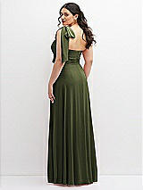 Alt View 3 Thumbnail - Olive Green Chiffon Convertible Maxi Dress with Multi-Way Tie Straps