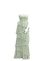 Front View Thumbnail - Vintage Primrose Sage Strapless Asymmetrical Tiered Ruffle Chiffon Maxi Dress