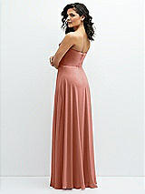 Alt View 3 Thumbnail - Desert Rose Chiffon Corset Maxi Dress with Removable Off-the-Shoulder Swags
