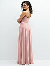 Alt View 3 Thumbnail - Rose - PANTONE Rose Quartz Chiffon Corset Maxi Dress with Removable Off-the-Shoulder Swags