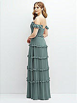 Alt View 3 Thumbnail - Icelandic Tiered Chiffon Maxi A-line Dress with Convertible Ruffle Straps