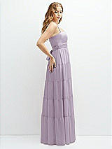 Side View Thumbnail - Lilac Haze Modern Regency Chiffon Tiered Maxi Dress with Tie-Back