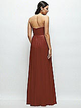 Rear View Thumbnail - Auburn Moon Strapless Chiffon Maxi Dress with Oversized Bow Bodice