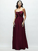 Front View Thumbnail - Cabernet Strapless Chiffon Maxi Dress with Oversized Bow Bodice