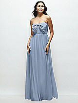 Front View Thumbnail - Cloudy Strapless Chiffon Maxi Dress with Oversized Bow Bodice