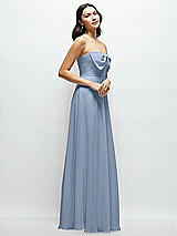 Side View Thumbnail - Cloudy Strapless Chiffon Maxi Dress with Oversized Bow Bodice