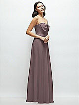 Side View Thumbnail - French Truffle Strapless Chiffon Maxi Dress with Oversized Bow Bodice