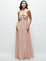 Front View Thumbnail - Toasted Sugar Strapless Chiffon Maxi Dress with Oversized Bow Bodice