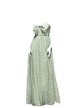 Front View Thumbnail - Vintage Primrose Sage Strapless Chiffon Maxi Dress with Oversized Bow Bodice