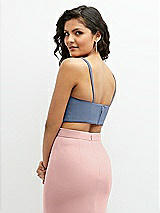 Rear View Thumbnail - Larkspur Blue Crepe Mix-and-Match Midriff Corset Top 