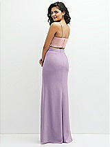 Rear View Thumbnail - Pale Purple Crepe Mix-and-Match High Waist Fit and Flare Skirt