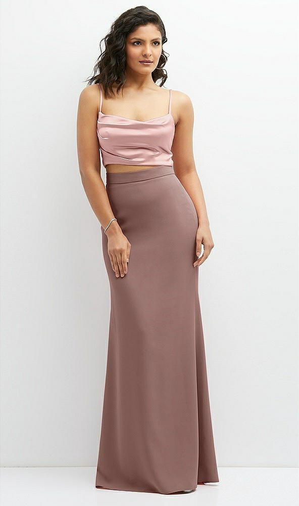 Front View - Sienna Crepe Mix-and-Match High Waist Fit and Flare Skirt