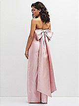 Rear View Thumbnail - French Blue Strapless Draped Bodice Column Dress with Oversized Bow
