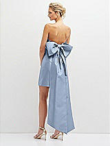 Rear View Thumbnail - Cloudy Strapless Satin Column Mini Dress with Oversized Bow