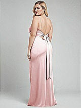 Alt View 3 Thumbnail - Ballet Pink Plunge Halter Open-Back Maxi Bias Dress with Low Tie Back