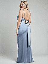 Alt View 3 Thumbnail - Cloudy Plunge Halter Open-Back Maxi Bias Dress with Low Tie Back