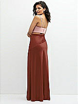 Rear View Thumbnail - Auburn Moon Satin Mix-and-Match High Waist Seamed Bias Skirt