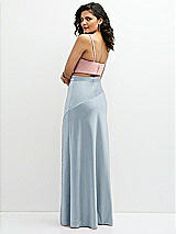 Rear View Thumbnail - Mist Satin Mix-and-Match High Waist Seamed Bias Skirt