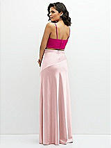 Alt View 2 Thumbnail - Think Pink Satin Mix-and-Match Draped Midriff Top