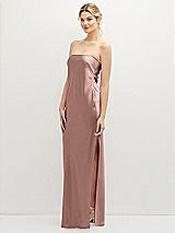 Alt View 1 Thumbnail - Neu Nude Strapless Pull-On Satin Column Dress with Side Seam Slit