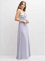 Alt View 2 Thumbnail - Silver Dove Vertical Ruched Bodice Satin Maxi Dress with Full Skirt