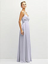 Side View Thumbnail - Silver Dove Vertical Ruched Bodice Satin Maxi Dress with Full Skirt