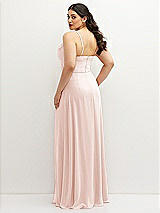 Rear View Thumbnail - Blush Soft Cowl-Neck A-Line Maxi Dress with Adjustable Straps