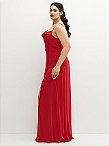 Side View Thumbnail - Parisian Red Soft Cowl-Neck A-Line Maxi Dress with Adjustable Straps